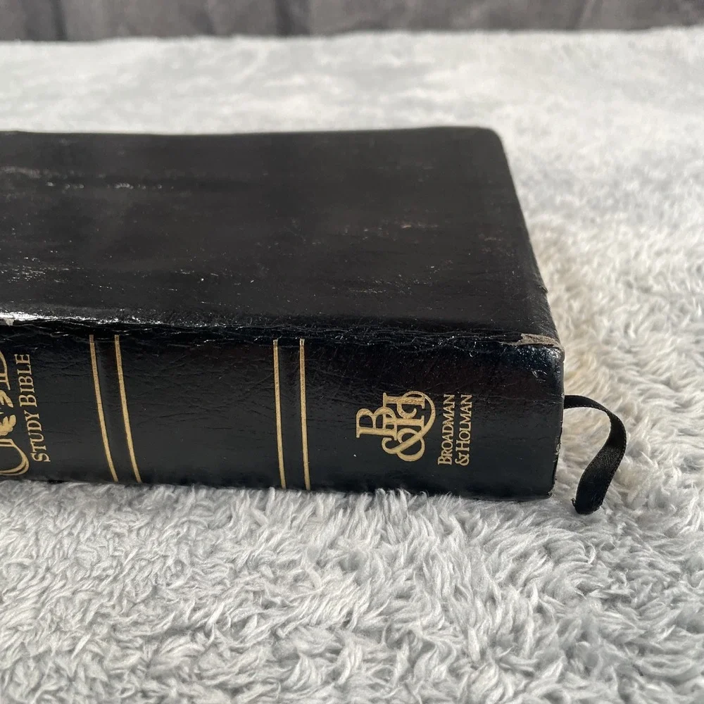 The Experiencing God Study Bible NKJV Broadman & Holman Black Genuine Leather VG